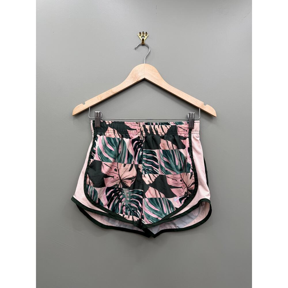 Nike Dri-FIT Tropical Print Running Shorts XS Pink Green Resort Core Y2K